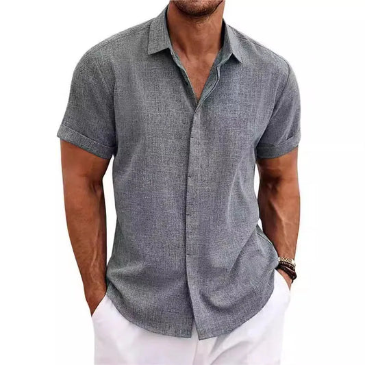 Men’s Summer Cotton-Hemp Cardigan Shirt – Lightweight, Breathable & Stylish